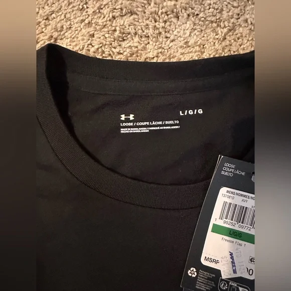 NWT Under Armour Men’s T-Shirt Black Size Large - Picture 5 of 6